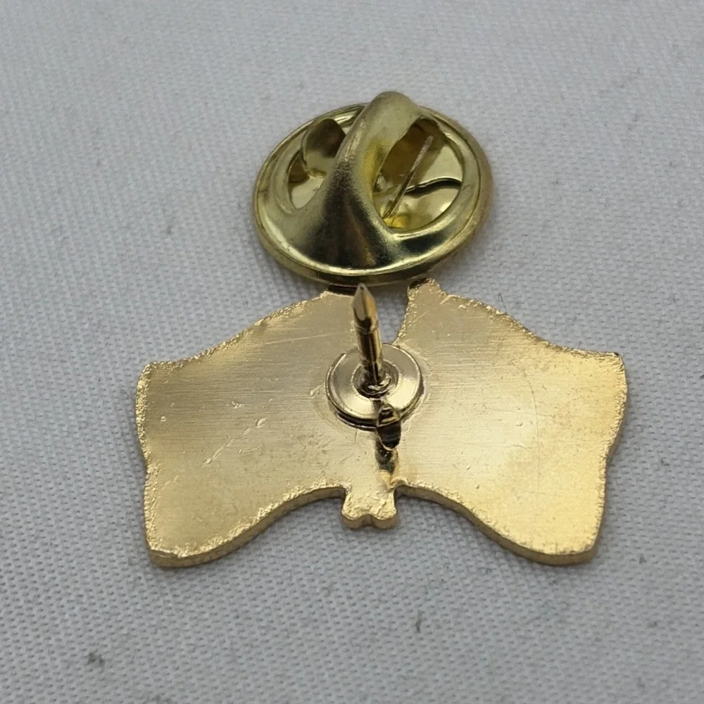 United States Of America State Of Connecticut Crossed Flags Lapel Hat Pin